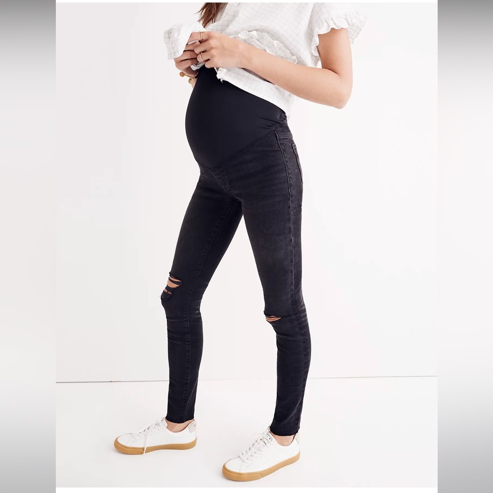 Madewell Maternity Over-the-Belly Skinny Jeans in Black Sea